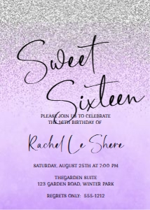 Sweet Sixteen Light Purple SIlver design preview