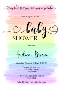 Rainbow Baby Invitation design preview