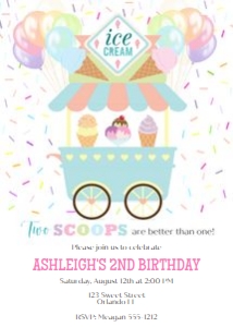 Ice Cream Cart Invitation Pastel design preview