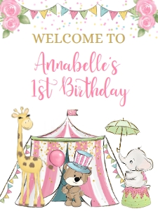 Circus Welcome Sign Pastel: Pastel Circus Welcome Sign Poster