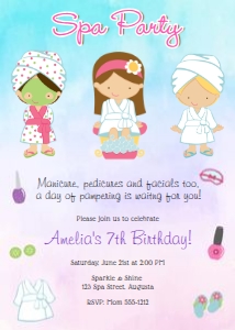 Spa Party 3 Girls design preview