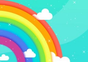 backside rainbow 5x7: JoJo Siwa Turquoise Invitation