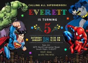 Superhero invitation-12-5x7: Superhero invitation-12