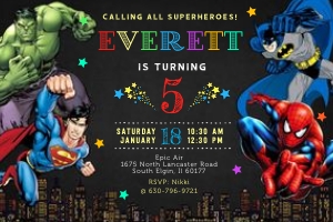 Superhero invitation-12-4x6: Superhero invitation-12