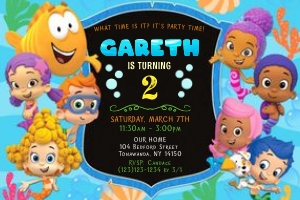 Bubble Guppies invitation-2 4x6: Bubble Guppies invitation-2