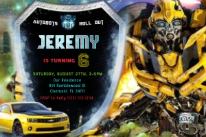 Transformers invitation 4X6: Transformers invitation
