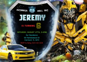 Transformers invitation 5x7: Transformers invitation