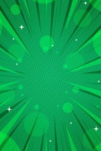 Comic backside green 4x6: Super hero invitation
