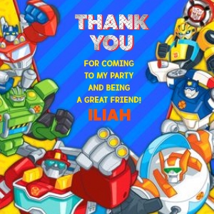 Rescue Bots Thank You Card 4x4: Rescue Bots Invitation
