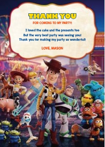 Toy Story Thank You Card design preview