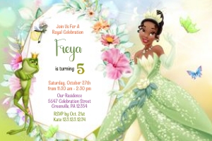 Princess and the Frog Invitation 4x6: Princess and The Frog Invitation