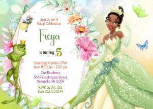 Princess and The Frog Invitation design preview