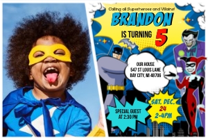 Batman vs Villains Invitation 4x6: Batman vs Villains Invitation