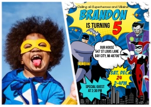 Batman vs Villains Invitation design preview