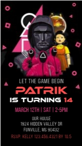 Squid Game Electronic Invitation design preview