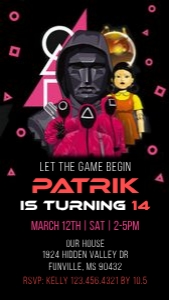 Squid Games Invitation mobile: Squid Game Electronic Invitation