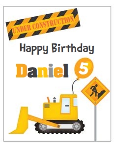 Construction Happy Birthday sign: Construction scavenger hunt & sign