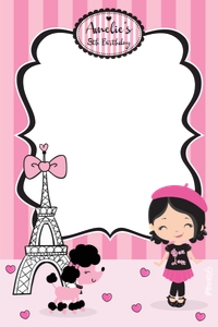 Paris party photo booth frame: Paris party photo booth frame girl