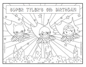 Super hero coloring page design preview