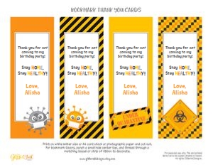 Quarantine bookmark favor tags design preview
