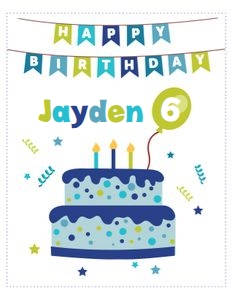 Happy birthday sign BLUE: Birthday scavenger hunt & sign BLUE
