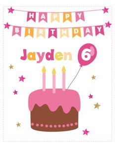 Happy birthday sign PINK: Birthday scavenger hunt & sign PINK