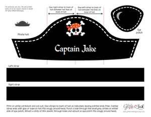 Pirate hat and eye patch party photo props design preview