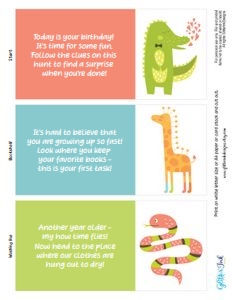 Animal scavenger hunt clue cards: Animal scavenger hunt