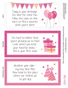Birthday scavenger hunt PINK: Birthday scavenger hunt PINK