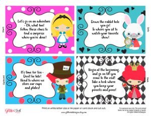 Alice in Wonderland scavenger hunt design preview