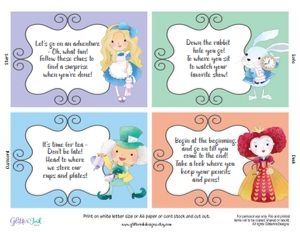 Alice in Wonderland scavenger hunt PASTEL: Alice in Wonderland scavenger hunt pastel