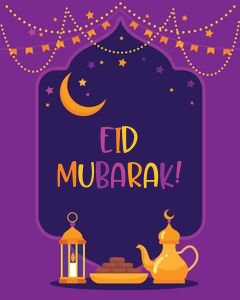 Eid Mubarak clue cards and sign design preview
