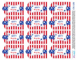 4th of July party favor tags design preview
