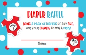 Twins diaper raffle single: Twins baby shower set