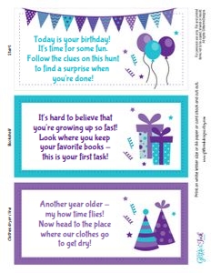 Birthday scavenger hunt PURPLE: Birthday scavenger hunt PURPLE