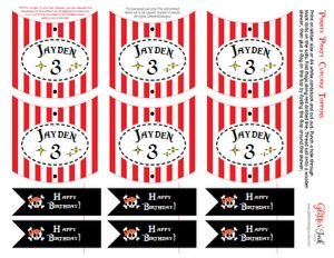 Pirate sail toppers RED design preview