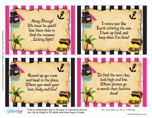 Pirate treasure hunt map PINK: Pirate treasure hunt map PINK