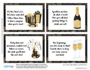 New Year glitter scavenger hunt design preview