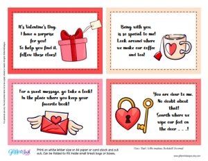 Valentines Day scavenger hunt design preview