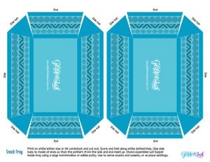 Moana snack tray BLUE: Moana snack tray & sail toppers BLUE