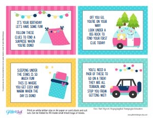 Glamping scavenger hunt design preview