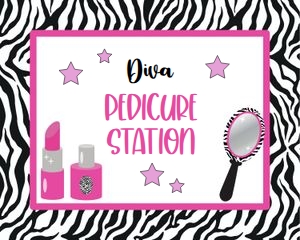 Diva spa party signs design preview