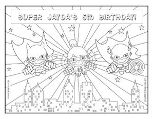 Superheroes2 coloring page design preview