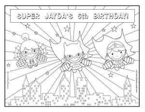 Supergirls coloring page design preview