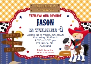 Cowboy invitation BLOND: Cowboy invitation BLOND