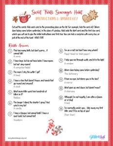 Holiday treats answer sheet: Holiday trip reveal