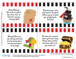 Pirate treasure hunt stripes INDOOR: Pirate treasure hunt stripes INDOOR