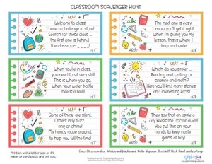 Classroom scavenger hunt design preview