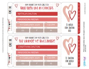 Valentine tickets beige: Valentine event reveal beige