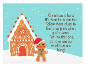Gingerbread fun hunt letter: Gingerbread fun scavenger hunt